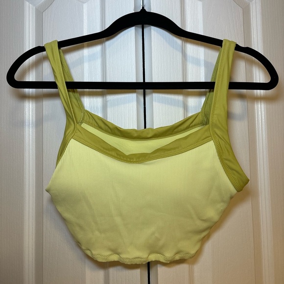 Aerie - Basic Yellow and Green Casual Outdoor Athletic Sporty Bra Top in Size S - Picture 1 of 7